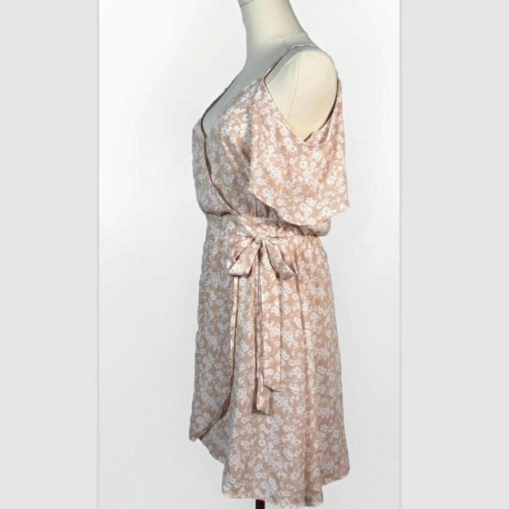 (S) SIENNA SKY Off-Shoulder w/ Straps V-Neck Faux Wrap Dress - Picture 2 of 13